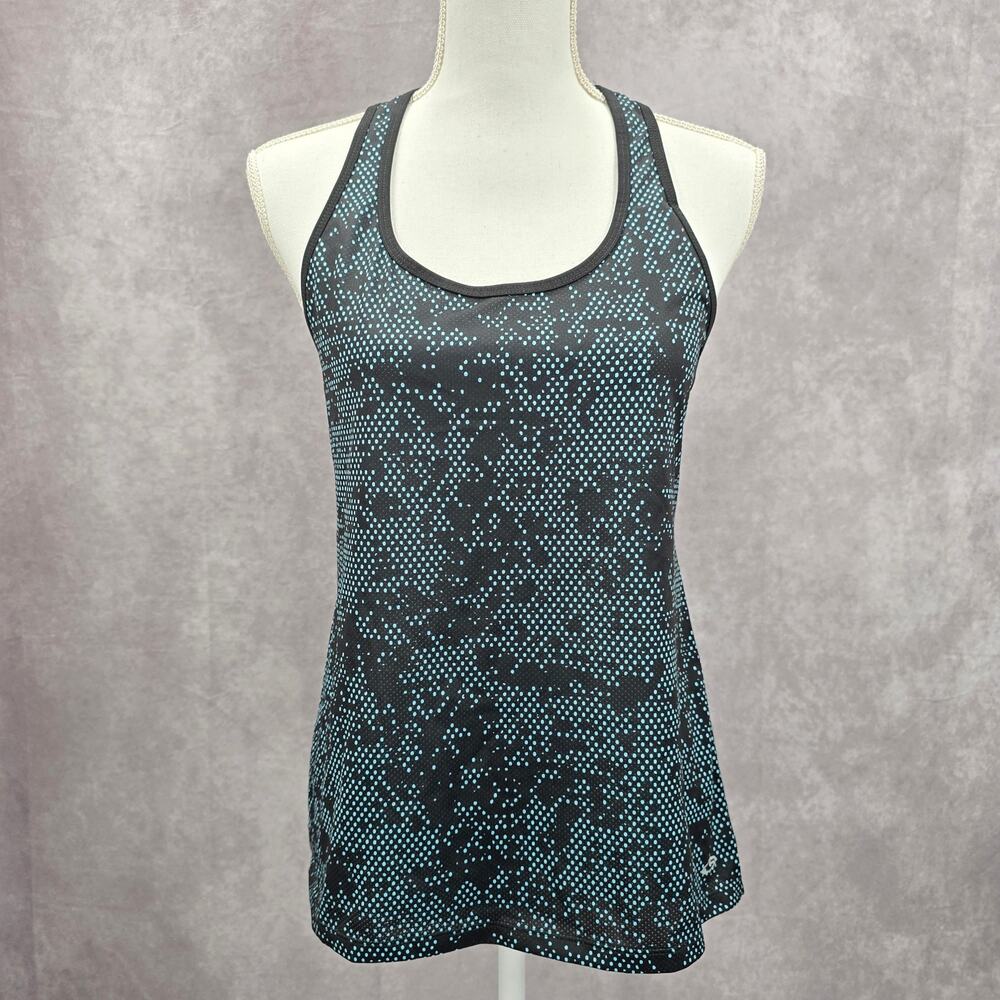 Champion Black Blue Polka Dot Racerback Activewear Duo‎ Dry Tank Top Small